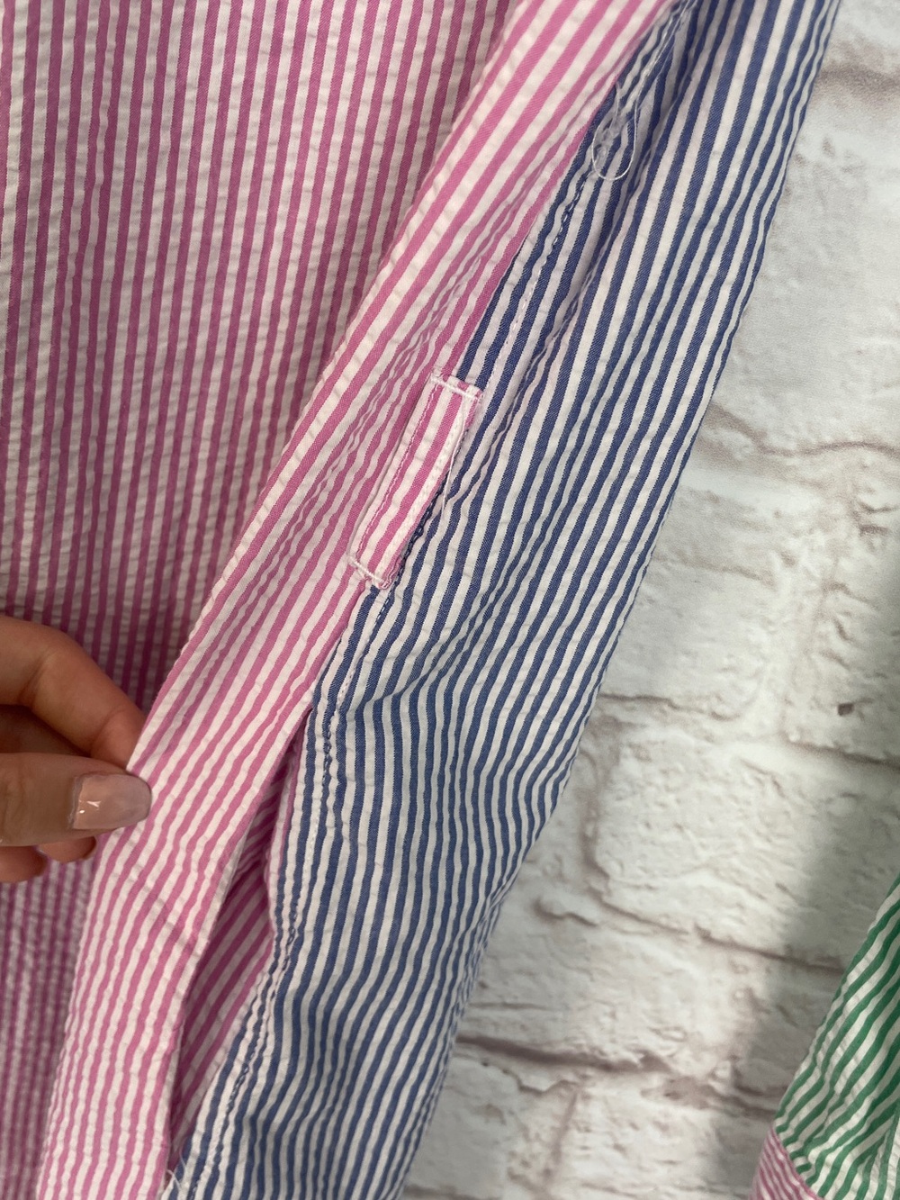 Ralph Lauren Striped Seersucker Fun Shirtdress Size 16 - Picture 7 of 10